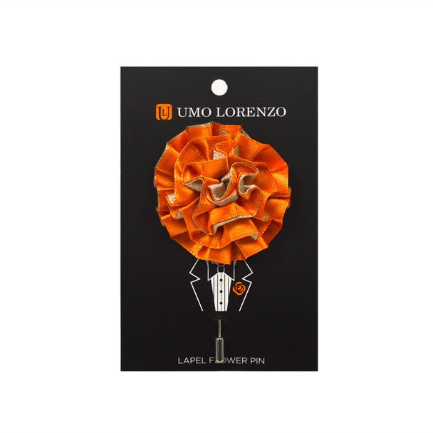 Orange Poly Flower Lapel Pins - Bundle Bus