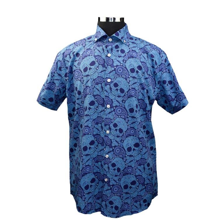 Paisley Skull - Men's Short Sleeve Stretch - Bundle Bus