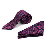 Paisley & Solid Tie with Matching Hanky Box Set - THX12-FA-1 - Bundle Bus