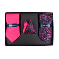 Paisley & Solid Tie with Matching Hanky Box Set - THX12-FA-1 - Bundle Bus