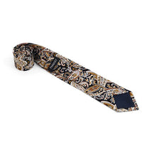 Paisley Wedding Black & Gold 2.5" Cotton Slim Tie - NVC17136 - Bundle Bus