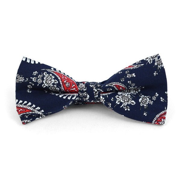 Paisley Wedding Cotton Banded Bow Tie - NFCB17116 - Bundle Bus