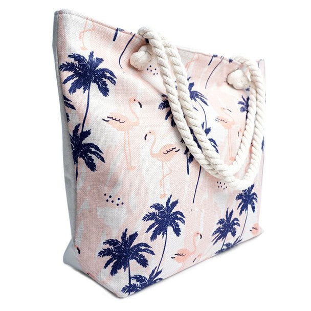 Palm Tree & Flamingo Summer Ladies Tote Bag -LTBG1234 - Bundle Bus