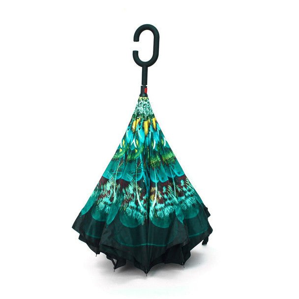 Peacock Double Layer Inverted Umbrella - UM18068 - Bundle Bus