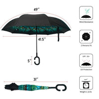 Peacock Double Layer Inverted Umbrella - UM18068 - Bundle Bus