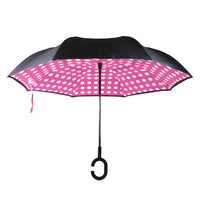 Pink Big Polka Dot Double Layer Inverted Umbrella - UM18063-1 - Bundle Bus