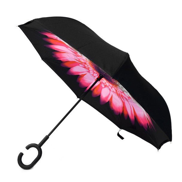 Pink Flower Double Layer Inverted Umbrella - IUM18056 - Bundle Bus