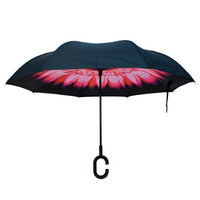 Pink Flower Double Layer Inverted Umbrella - IUM18056 - Bundle Bus