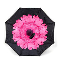 Pink Flower Double Layer Inverted Umbrella - UM18052-PK/BK - Bundle Bus