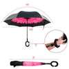 Pink Flower Double Layer Inverted Umbrella - UM18052-PK/BK - Bundle Bus