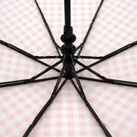 Pink Gingham Auto Open Compact Umbrella -UM3213-PK - Bundle Bus