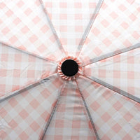 Pink Gingham Auto Open Compact Umbrella -UM3213-PK - Bundle Bus