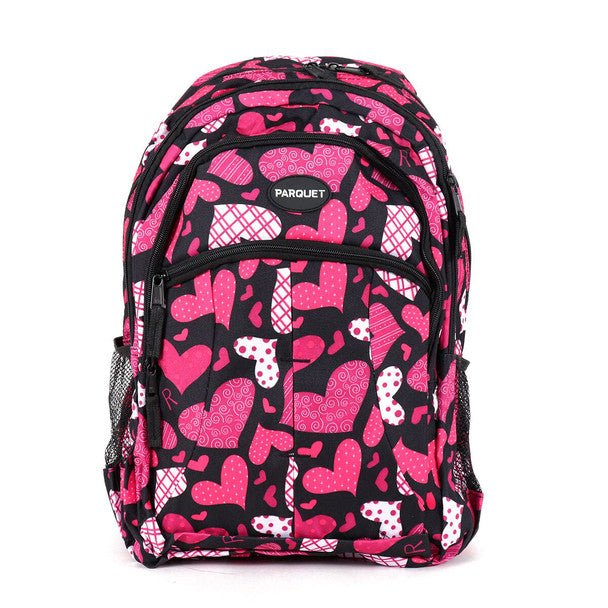 Pink Heart Pattern Novelty Backpack-NVBP-34 - Bundle Bus