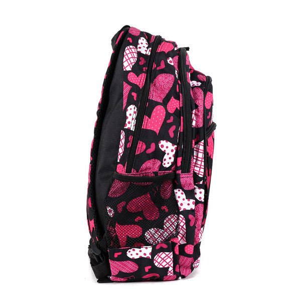 Pink Heart Pattern Novelty Backpack-NVBP-34 - Bundle Bus