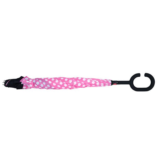 Pink Polka Dot Double Layer Inverted Umbrella - UM18063 - Bundle Bus