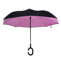 Pink Polka Dot Double Layer Inverted Umbrella - UM18063 - Bundle Bus