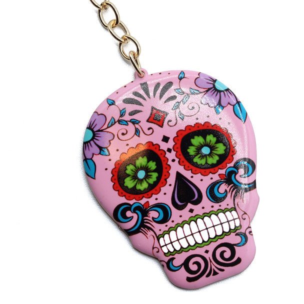 Pink Sugar Skull Tassel Keychain-31663LRO-G - Bundle Bus