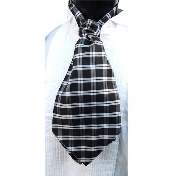 Plaid Pattern Microfiber Poly Woven Ascot With Hooks - PPA1712 - Bundle Bus