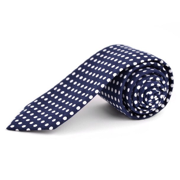 Polka Dot Cotton Slim Tie 2.5" - NVC-POLKA - Bundle Bus