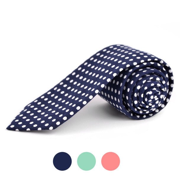 Polka Dot Cotton Slim Tie 2.5" - NVC-POLKA - Bundle Bus