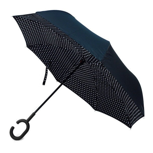 Polka Dot Double Layer Inverted Umbrella - UM5022 - Bundle Bus