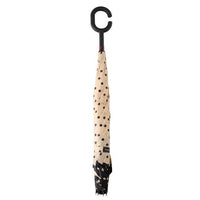 Polka Dot Reverse Open Inverted Umbrella- IUM18111-BK/WHT - Bundle Bus