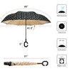 Polka Dot Reverse Open Inverted Umbrella- IUM18111-BK/WHT - Bundle Bus