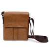 PU Leather Brown Small Crossbody Messenger Bag - FBG1836-LTBR - Bundle Bus