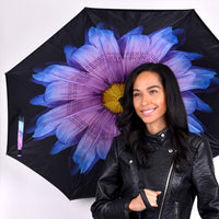 Purple and Blue Flower Double Layer Inverted Umbrella - UM18076 - Bundle Bus