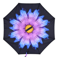 Purple and Blue Flower Double Layer Inverted Umbrella - UM18076 - Bundle Bus