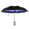 Purple and Blue Flower Double Layer Inverted Umbrella - UM18076 - Bundle Bus