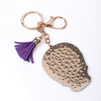 Purple Sugar Skull Tassel Keychain-31663TZ-G - Bundle Bus