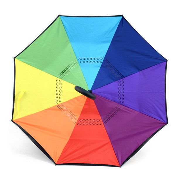 Rainbow Double Layer Inverted Umbrella - IUM18059 - Bundle Bus