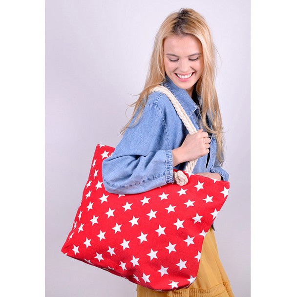 Red Stars Ladies Tote Bag - LTBG1227-RD - Bundle Bus