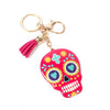 Red Sugar Skull Tassel Keychain - 31663RO-G - Bundle Bus