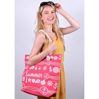 Red Summer Ladies Tote Bag - LTBG1217 - Bundle Bus