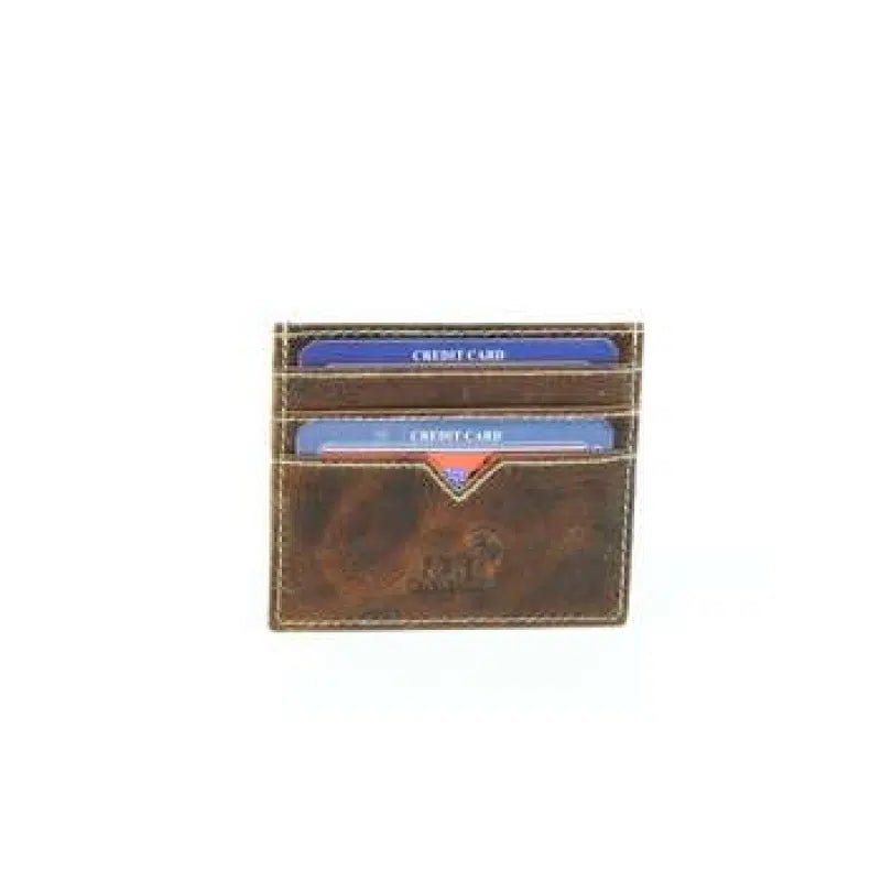 RFID Hunter Leather Men’s Slim Card Case 8019 - Bundle Bus