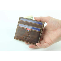 RFID Hunter Leather Men’s Slim Card Case 8019 - Bundle Bus