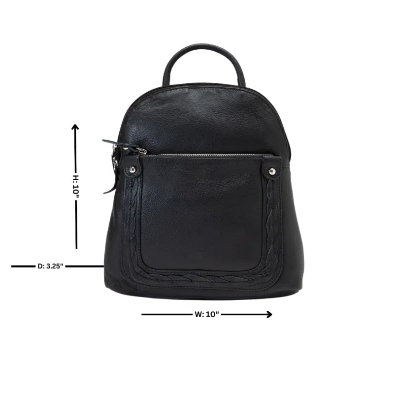 Rivet and Burr Small Leather Detail Backpack with Top Handle #10221 - Bundle Bus