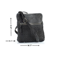 Rivet and Burr Square Washed Leather Crossbody Bag # RB131 - Bundle Bus