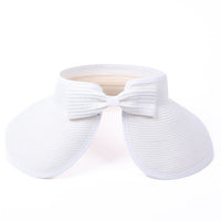 Rollable Solid Color Straw Visor Sun Hat- LFH190114 - Bundle Bus
