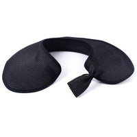 Rollable Solid Color Straw Visor Sun Hat- LFH190114 - Bundle Bus