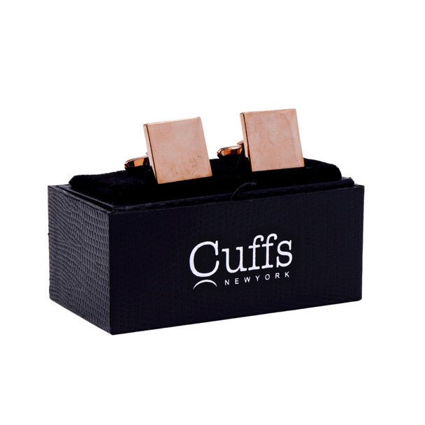 Rose Gold Sleek Square Cufflinks-CL1847 - Bundle Bus