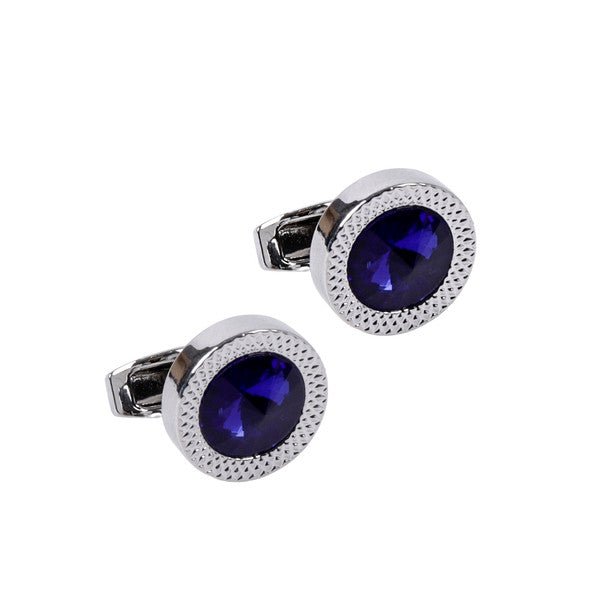 Sapphire Blue Crystal Cufflinks-CL1846 - Bundle Bus