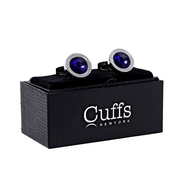 Sapphire Blue Crystal Cufflinks-CL1846 - Bundle Bus