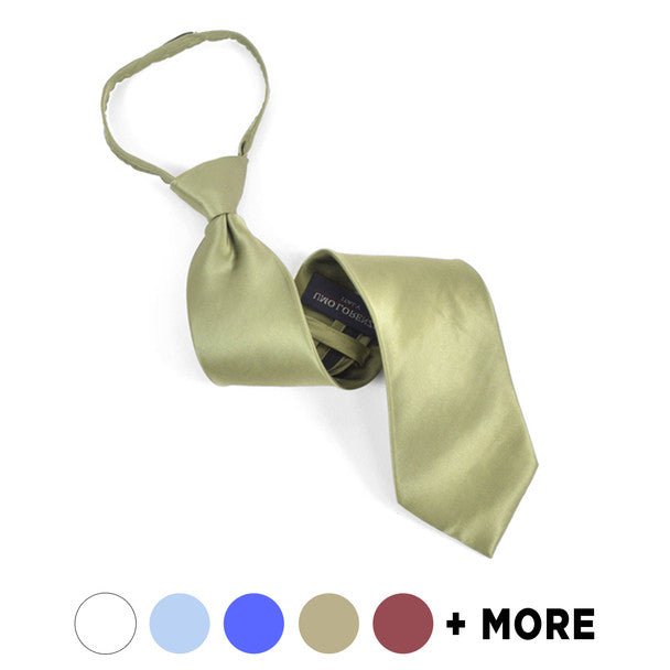 Silk Solid Zipper Tie SSZ1301 - Bundle Bus