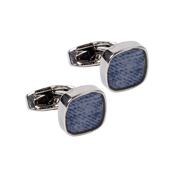 Silver Blue Stone Square Cufflinks-CL1818 - Bundle Bus