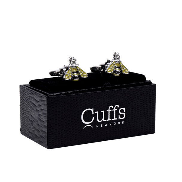 Silver Bumble Bee Novelty Cufflinks-CL1842 - Bundle Bus