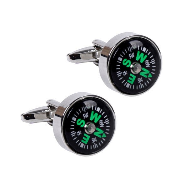 Silver Compass Cufflinks-CL1808 - Bundle Bus