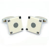 Silver Corner White Square Target Brass Cufflinks - Bundle Bus